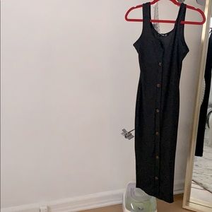 PLT size 4 button up black midi dress